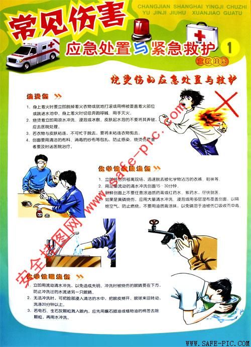 常见伤害应急处置与紧急救护挂图an2157