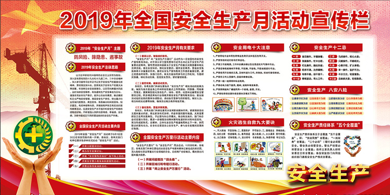 2019年安全生产月主题宣传栏